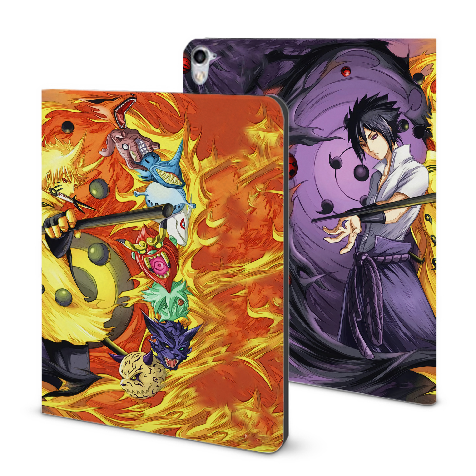 （画像用） NARUTO -ナルト- NARUTO -ナルト- 疾風伝 IPad ケース ブック型 PUレザー TPU 耐衝撃 軽量 薄型 ペン収納なし 全面保護 IPad 各モデル対応